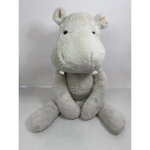 Pottery Barn Kids Gray Hippo Hippopotamus Plush Stuffed Animal Toy 17"